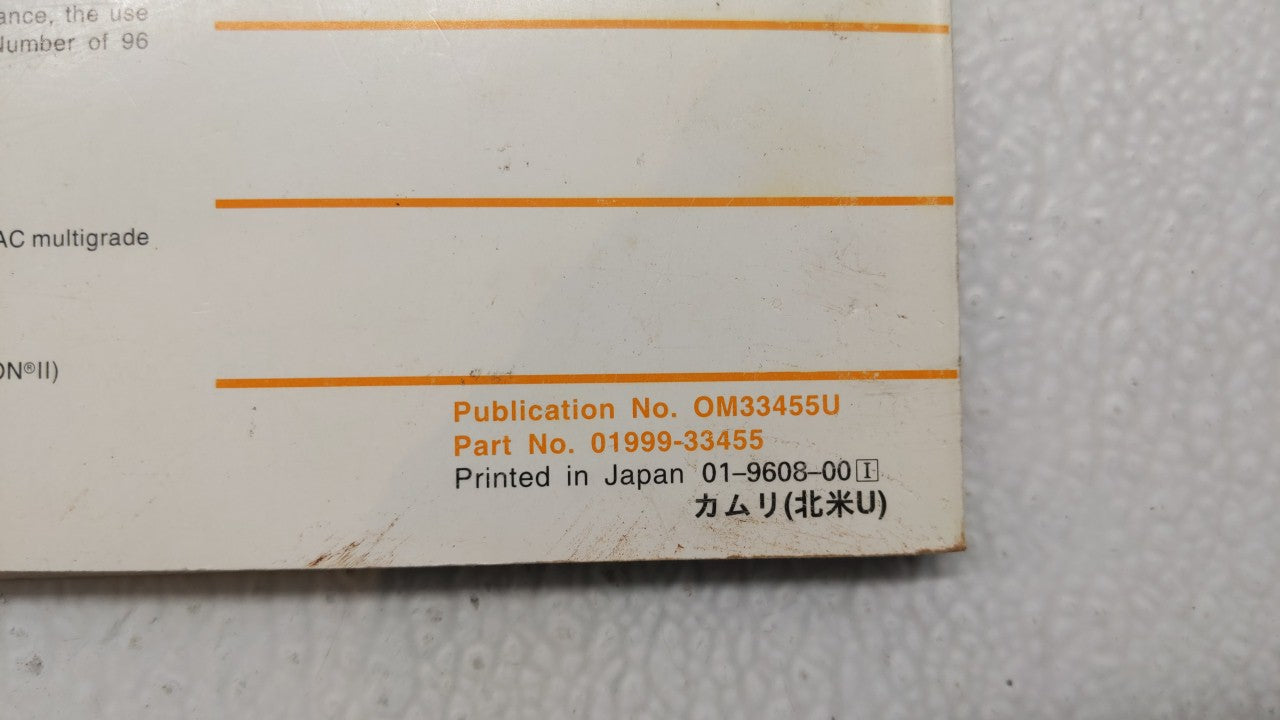 1997 Toyota Camry Owners Manual Book Guide OEM Used Auto Parts - Oemusedautoparts1.com
