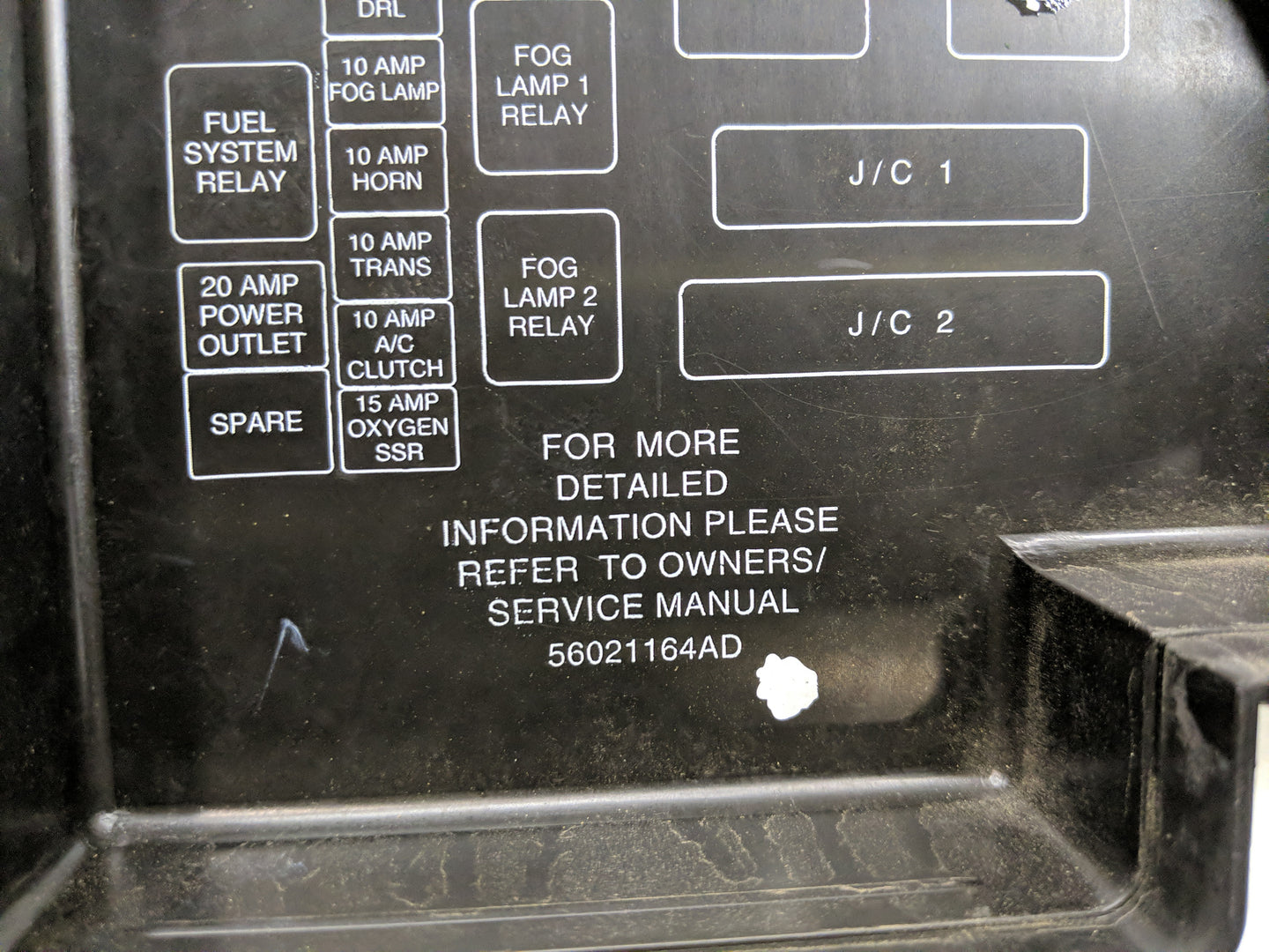 1998 Dodge Ram 1500 Fusebox Fuse Box Panel Relay Module P/N:56020523AD Fits OEM Used Auto Parts - Oemusedautoparts1.com