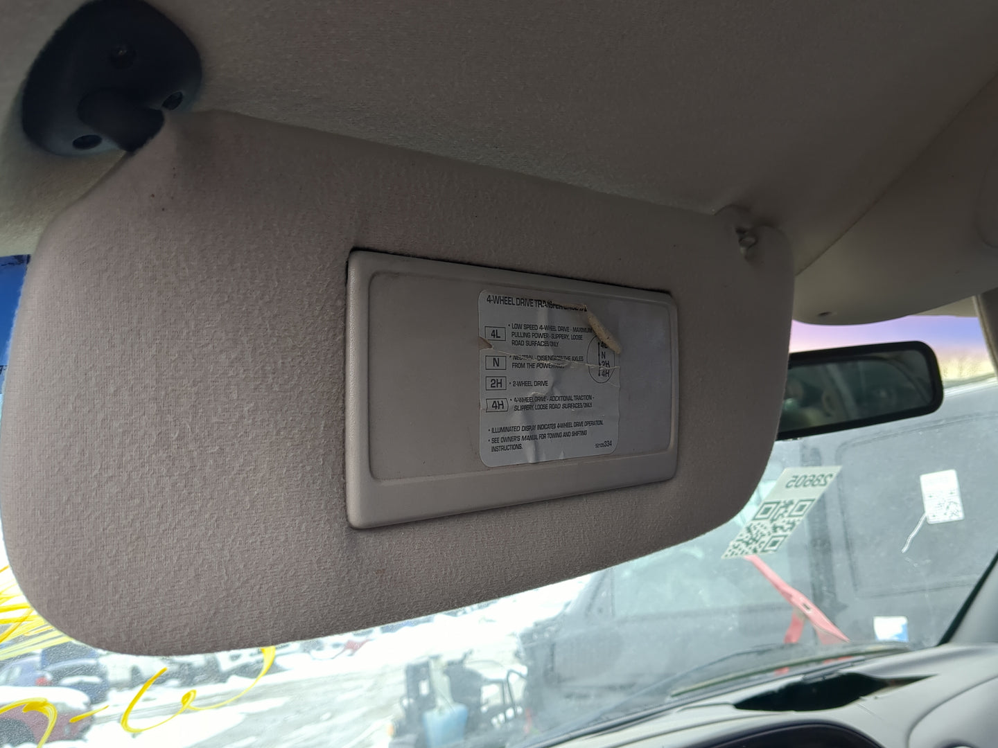 1998 Dodge Ram 1500 Sun Visor Shade Replacement Driver Left Mirror Fits OEM Used Auto Parts - Oemusedautoparts1.com