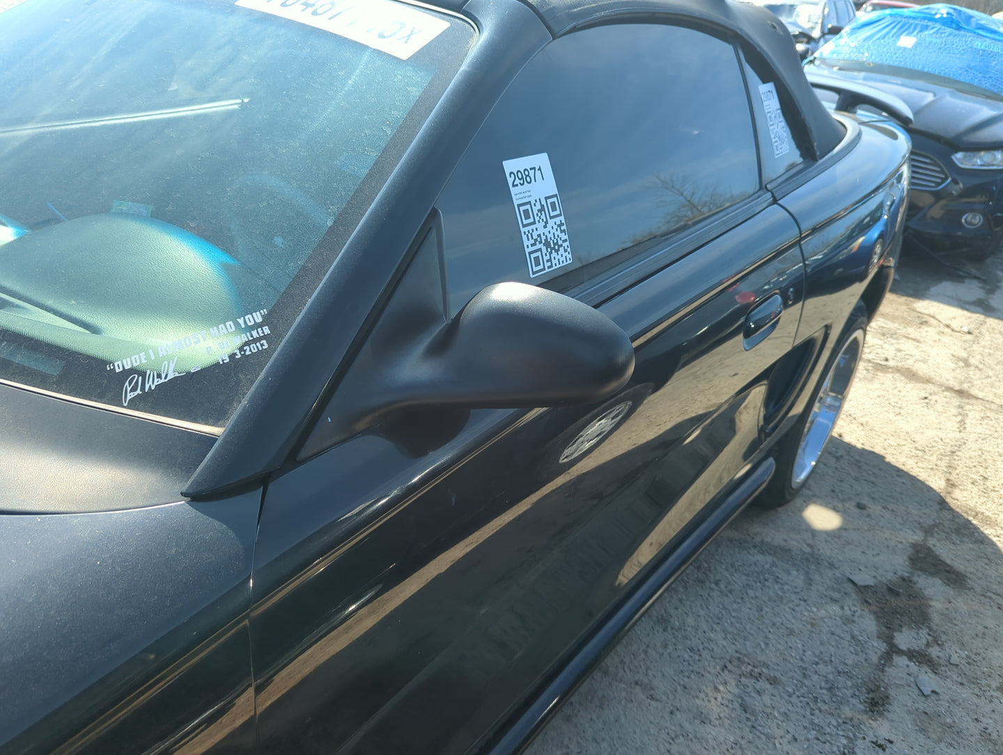 1996-1998 Ford Mustang Driver Side View Mirror - Left Door Mirror OEM Used - Oemusedautoparts1.com