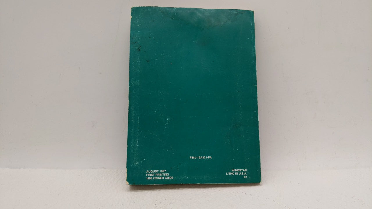 1998 Ford Windstar Owners Manual Book Guide OEM Used Auto Parts - Oemusedautoparts1.com