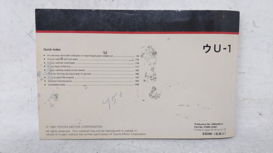 1998 Lexus Es300 Owners Manual Book Guide OEM Used Auto Parts