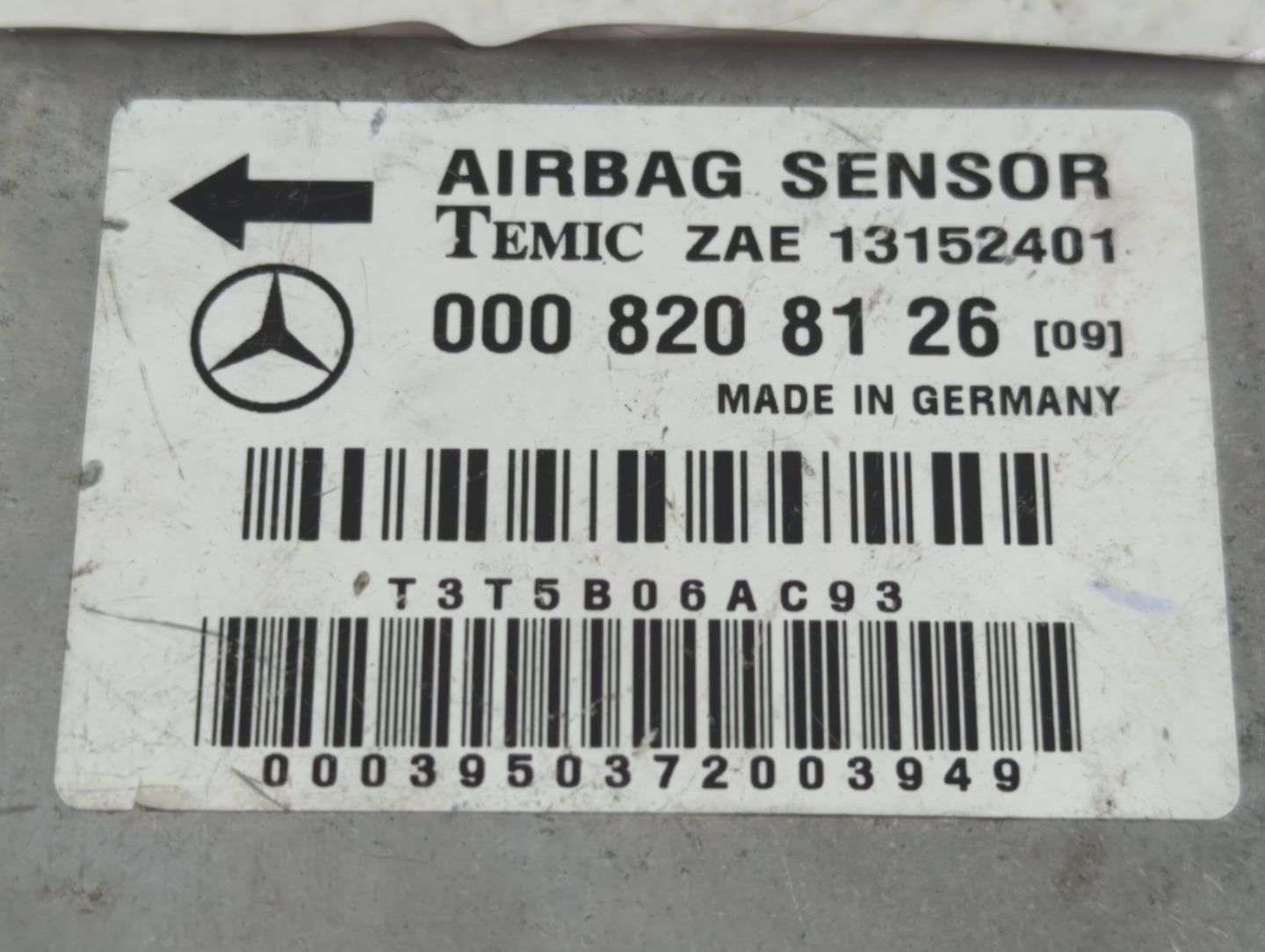 1998 Mercedes-benz S320 Airbag Control Module 820 81 26 - Oemusedautoparts1.com