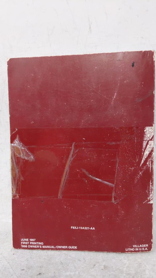 1998 Mercury Villager Owners Manual Book Guide OEM Used Auto Parts