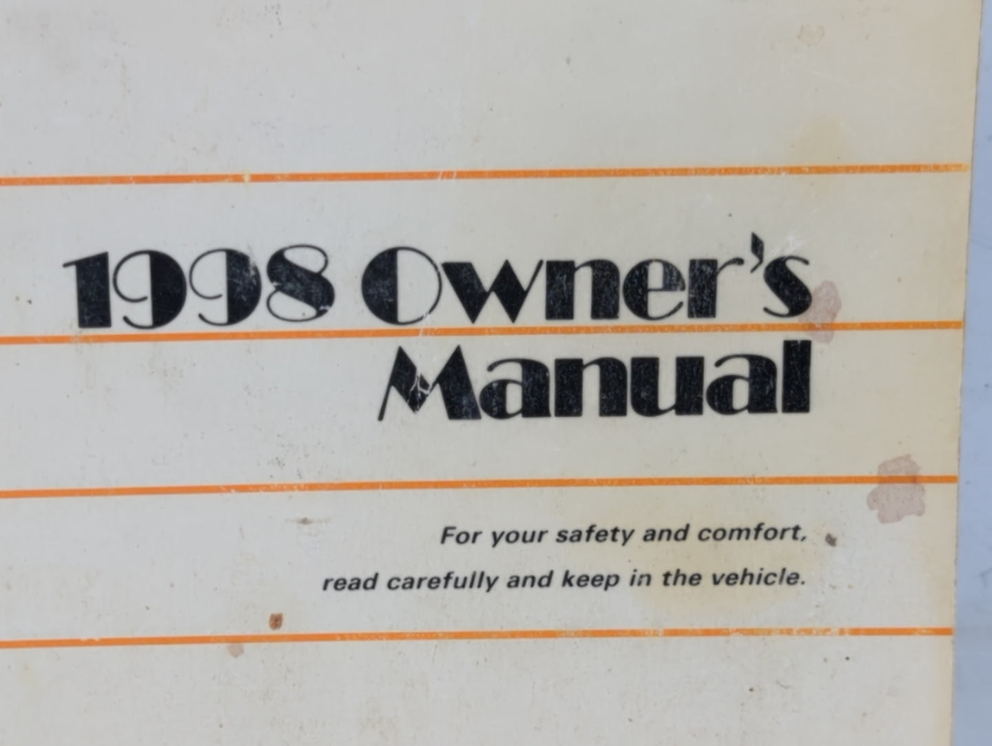 1998 Toyota Camry Owners Manual Book Guide P/N:01999-33484 OEM Used Auto Parts - Oemusedautoparts1.com