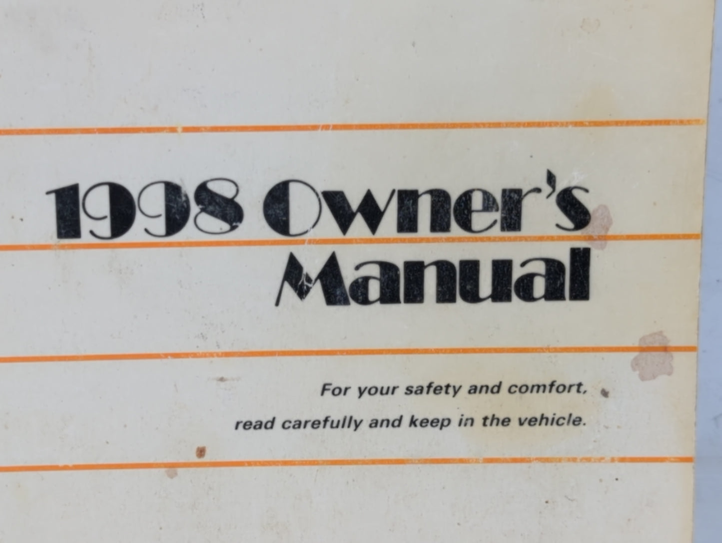 1998 Toyota Camry Owners Manual Book Guide P/N:01999-33484 OEM Used Auto Parts - Oemusedautoparts1.com