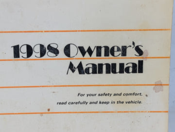 1998 Toyota Camry Owners Manual Book Guide P/N:01999-33484 OEM Used Auto Parts