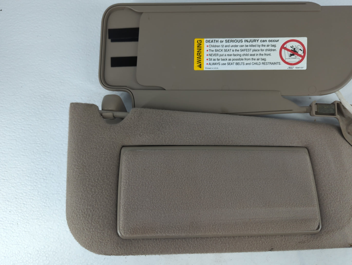 1999 Buick Riviera Sun Visor Shade Replacement Passenger Right Mirror Fits OEM Used Auto Parts - Oemusedautoparts1.com