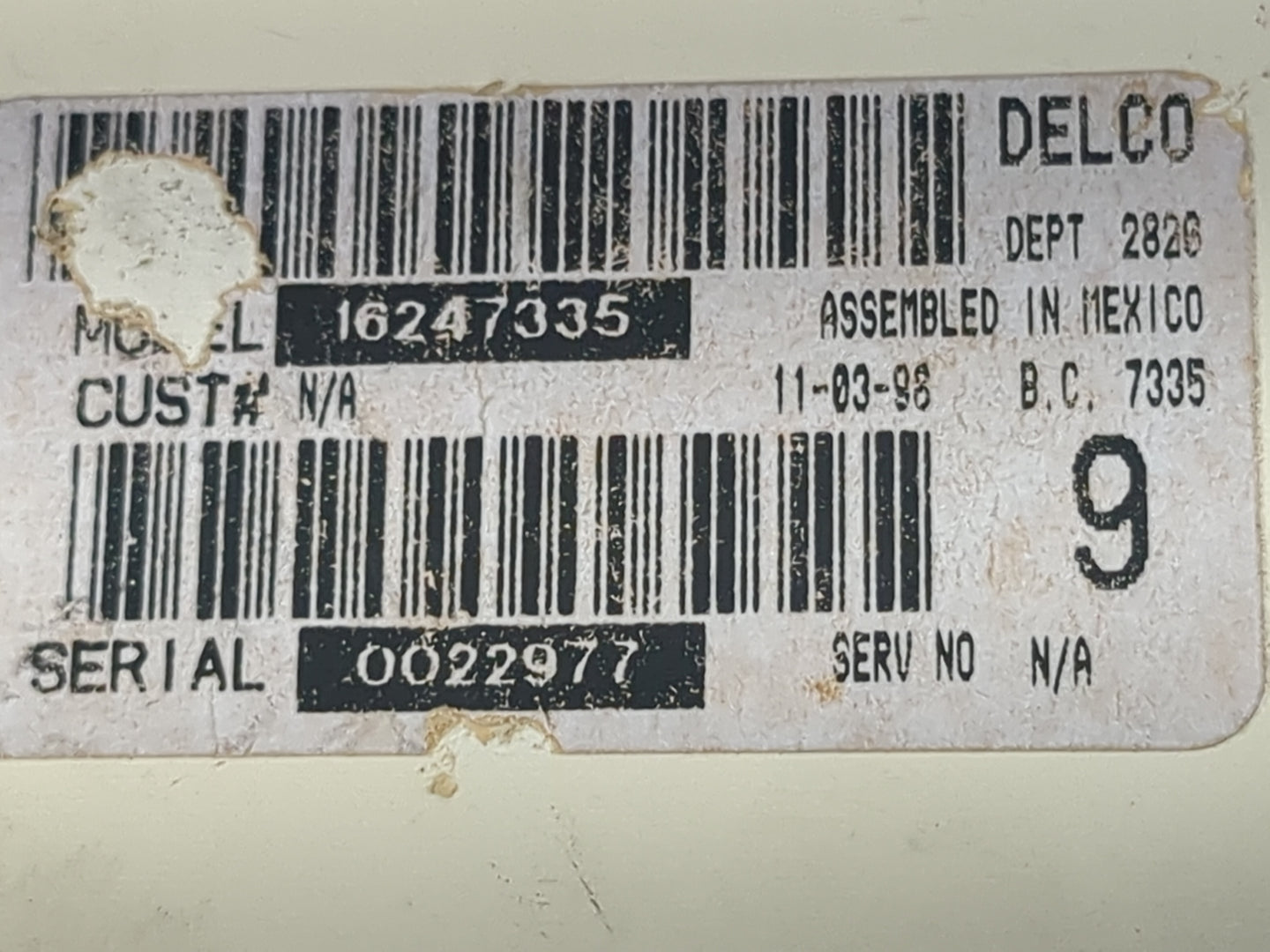 1999 Chevrolet Blazer Climate Control Module Temperature AC/Heater Replacement P/N:16247335 Fits OEM Used Auto Parts - Oemus