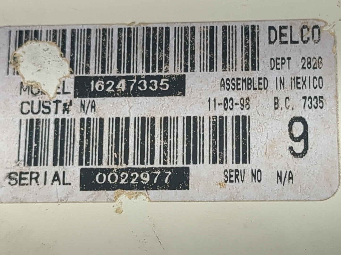 1999 Chevrolet Blazer Climate Control Module Temperature AC/Heater Replacement P/N:16247335 Fits OEM Used Auto Parts - Oemus