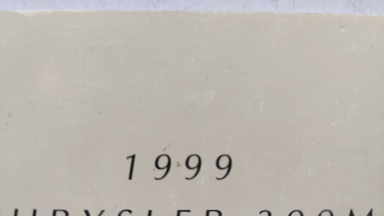 1999 Chrysler 300m Owners Manual Book Guide OEM Used Auto Parts - Oemusedautoparts1.com