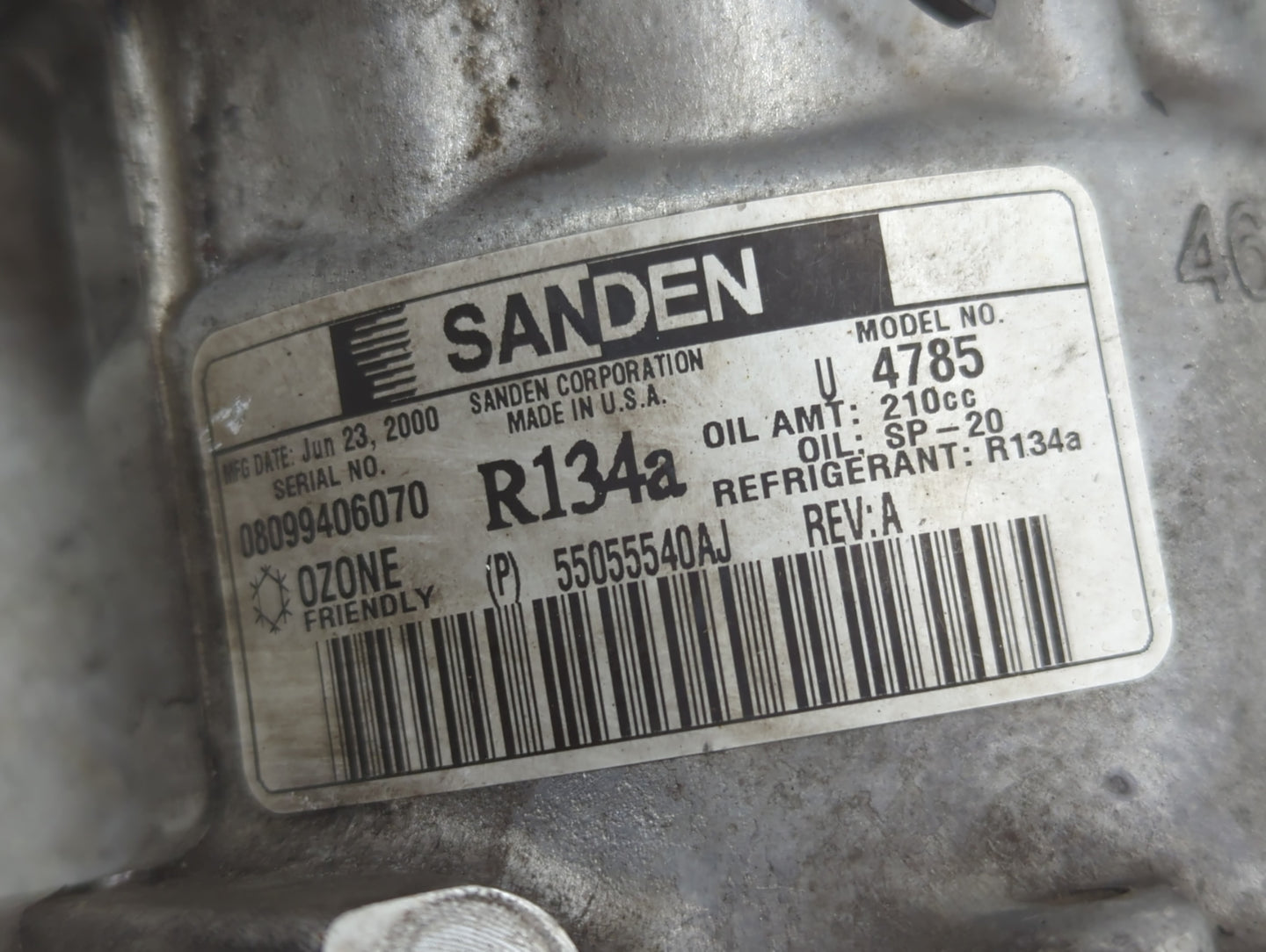 1997-2001 Dodge Dakota Air Conditioning A/c Ac Compressor Oem - Oemusedautoparts1.com