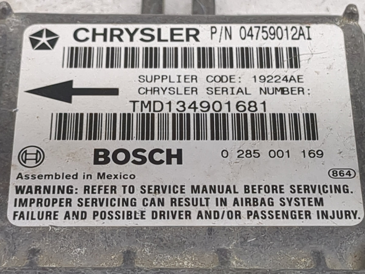 1999-1999 Dodge Intrepid Safety Restraint Srs Airbag Control Module - Oemusedautoparts1.com