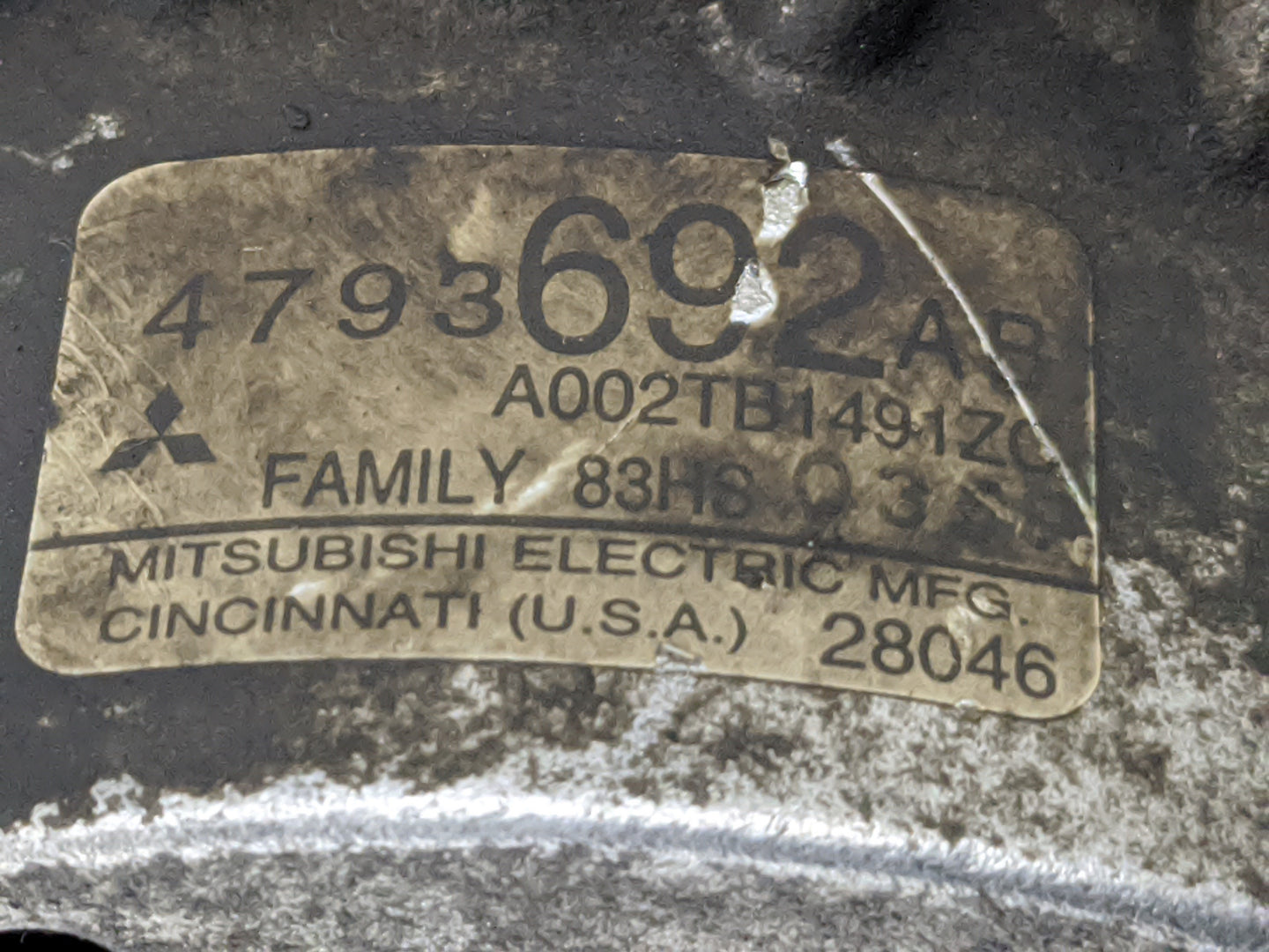 1998-1999 Dodge Neon Alternator Replacement Generator Charging Assembly Engine OEM P/N:4793692AB Fits Fits 1998 1999 OEM Use