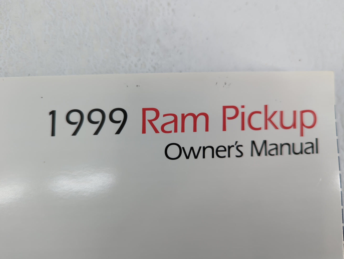 1999 Dodge Ram 1500 Owners Manual Book Guide OEM Used Auto Parts - Oemusedautoparts1.com