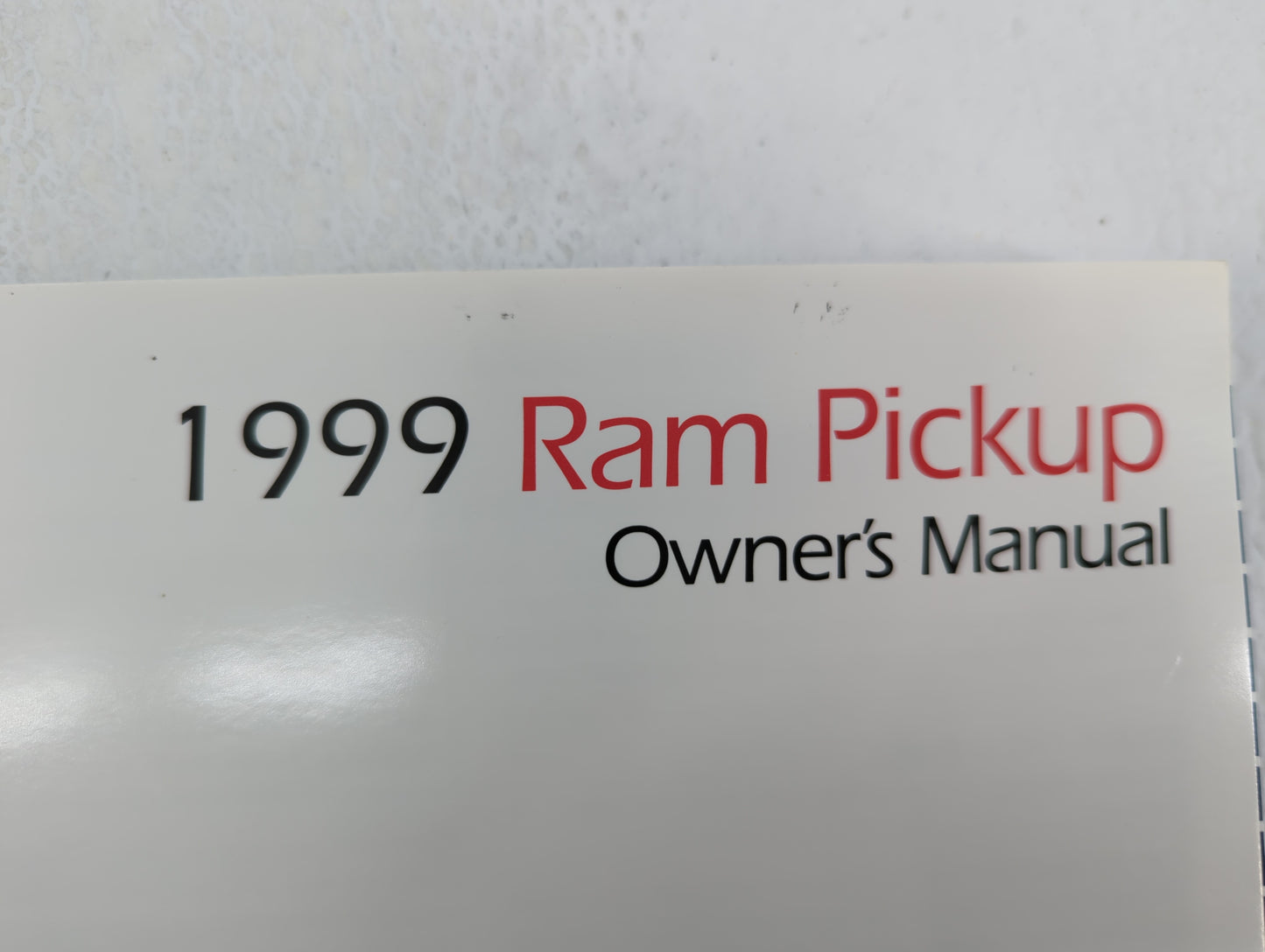 1999 Dodge Ram 1500 Owners Manual Book Guide OEM Used Auto Parts - Oemusedautoparts1.com
