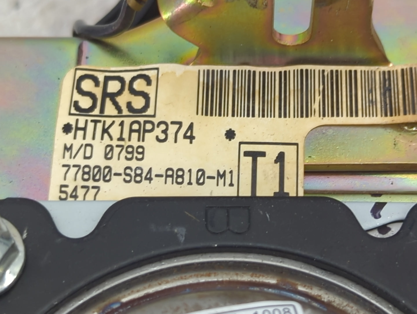 1999-2001 Honda Odyssey Air Bag Driver Left Steering Wheel Mounted P/N:HTK1AP374 77800-S84-A810-M1 Fits Fits 1998 1999 2000 