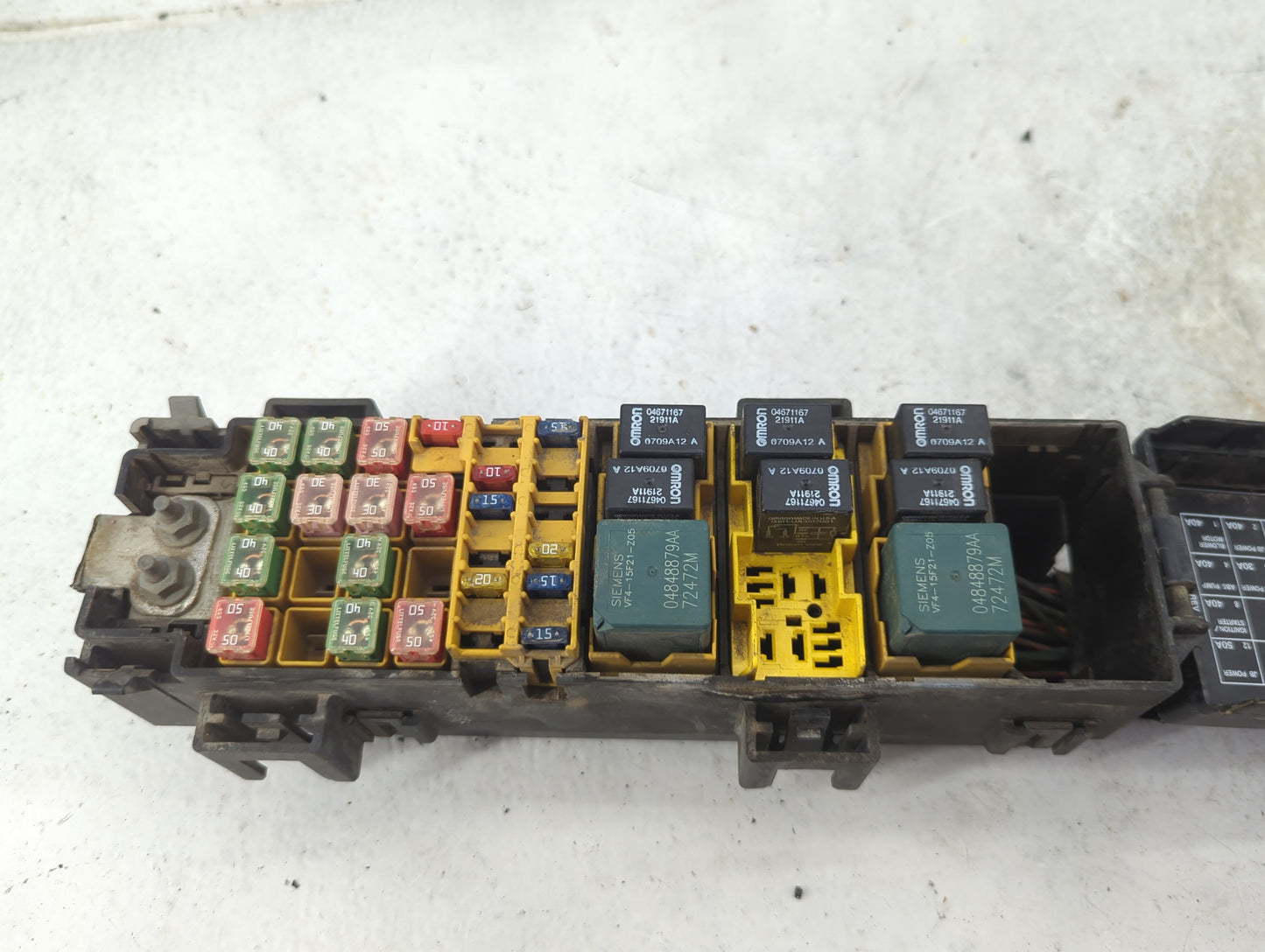 2000-2004 Jeep Grand Cherokee Fusebox Fuse Box Panel Relay Module P/N:UPA90046-REV7 04671167 Fits Fits 2000 2001 2002 2003 2