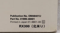 1999 Lexus Rx300 Owners Manual Book Guide OEM Used Auto Parts - Oemusedautoparts1.com