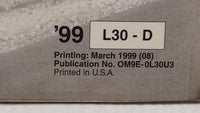 1999 Nissan Altima Owners Manual Book Guide P/N:OM9E-0L30U3 OEM Used Auto Parts - Oemusedautoparts1.com