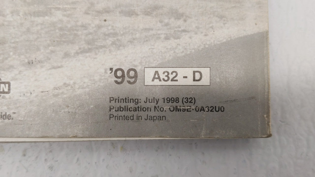 1999 Nissan Maxima Owners Manual Book Guide P/N:OM9E-0A32U0 OEM Used Auto Parts - Oemusedautoparts1.com