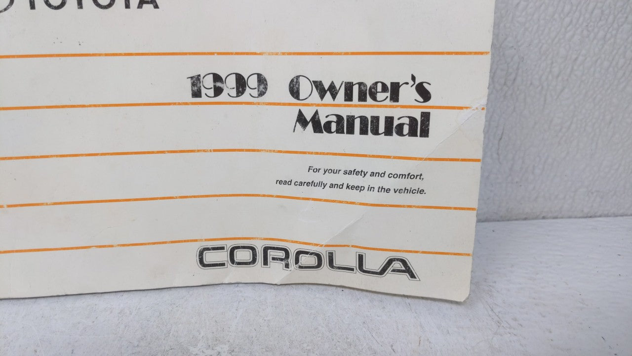 1999 Toyota Corolla Owners Manual Book Guide OEM Used Auto Parts - Oemusedautoparts1.com