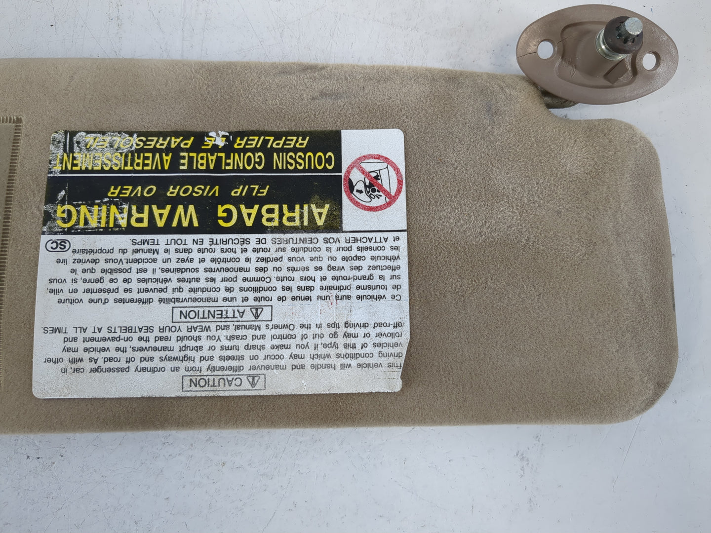 1999 Toyota Tacoma Sun Visor Shade Replacement Driver Left Mirror Fits OEM Used Auto Parts - Oemusedautoparts1.com