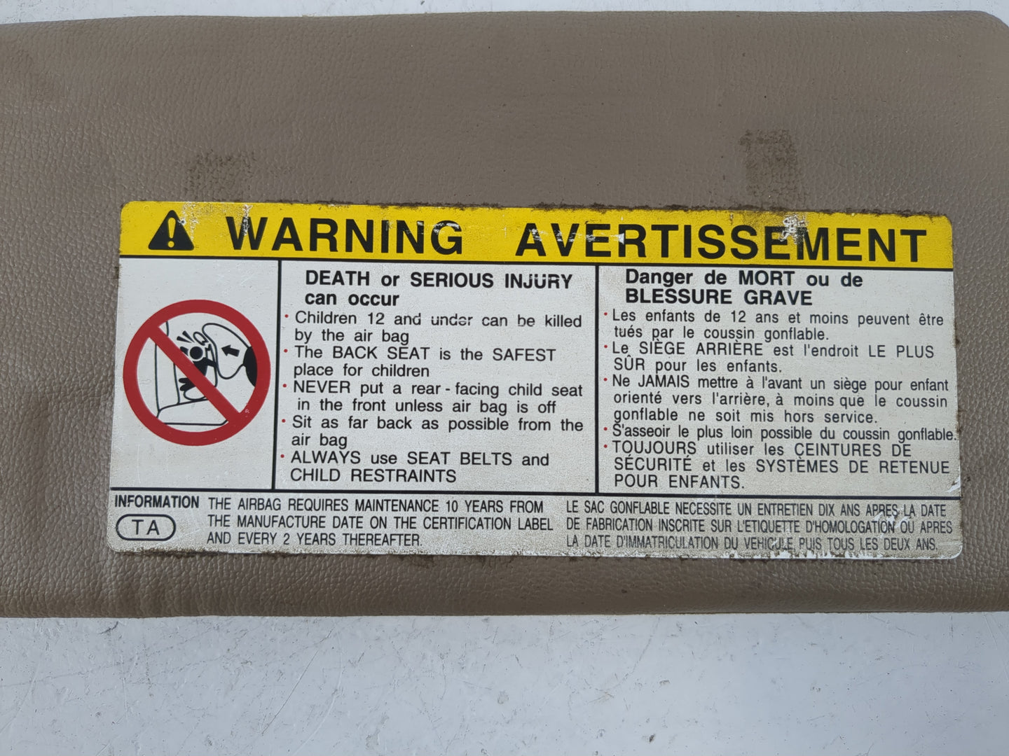 1999 Toyota Tacoma Sun Visor Shade Replacement Driver Left Mirror Fits OEM Used Auto Parts - Oemusedautoparts1.com