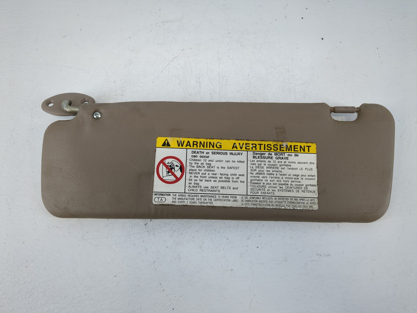 1999 Toyota Tacoma Sun Visor Shade Replacement Driver Left Mirror Fits OEM Used Auto Parts - Oemusedautoparts1.com