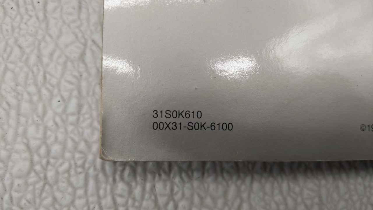 2000 Acura Tl Owners Manual Book Guide OEM Used Auto Parts - Oemusedautoparts1.com