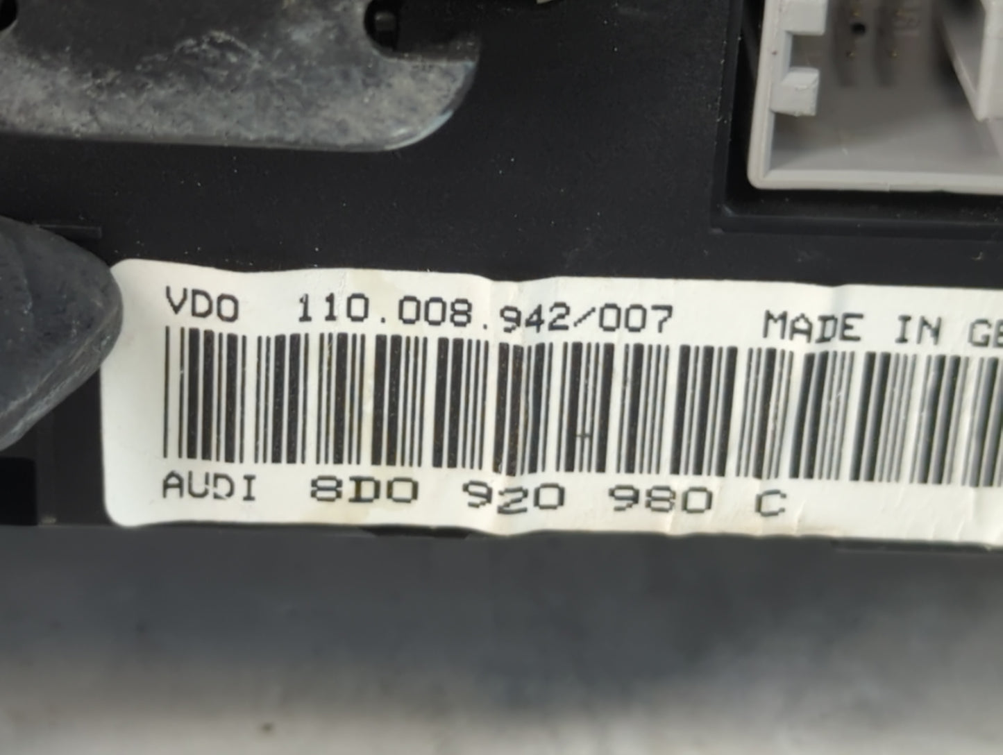 2000 Audi A4 Instrument Cluster Speedometer Gauges P/N:8D0 920 980 C Fits OEM Used Auto Parts - Oemusedautoparts1.com