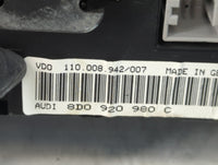 2000 Audi A4 Instrument Cluster Speedometer Gauges P/N:8D0 920 980 C Fits OEM Used Auto Parts - Oemusedautoparts1.com