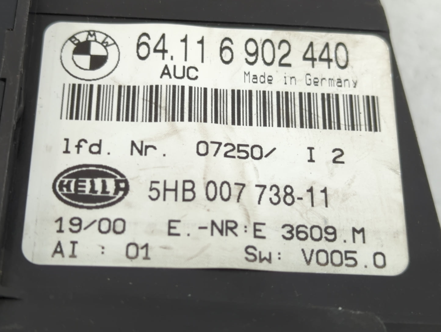 2000 Bmw 323 Climate Control Module Temperature AC/Heater Replacement P/N:64116902440 5HB007738-11 Fits OEM Used Auto Parts 