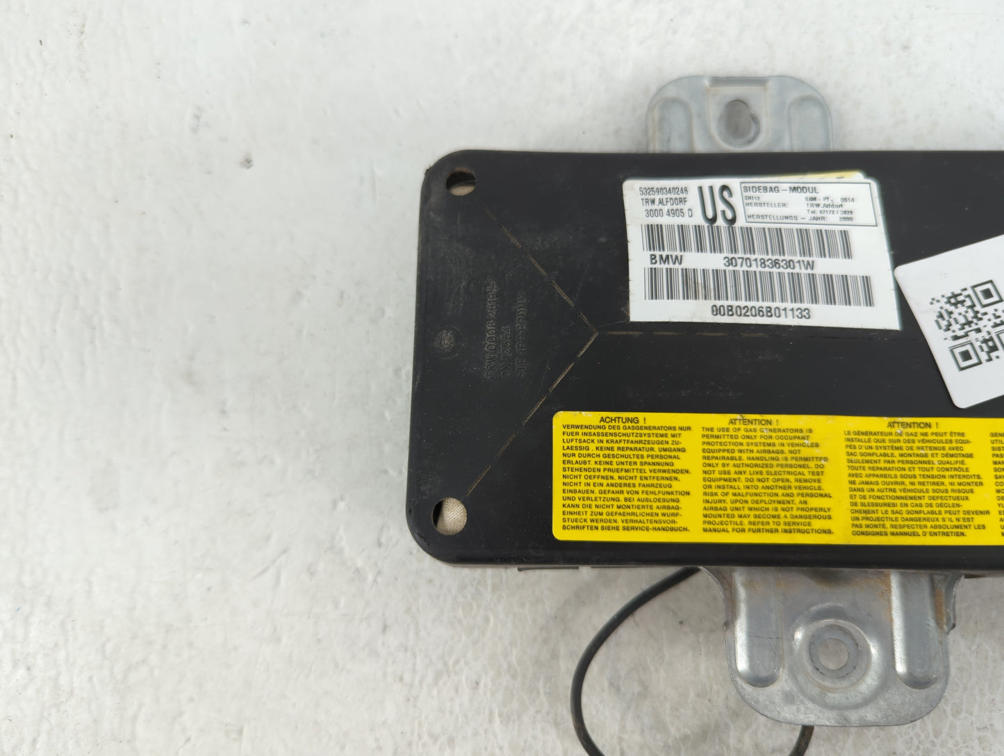 1996-1999 Bmw 328i Air Bag Driver Left Steering Wheel Mounted P/N:30701836301W 3000 4905 D Fits Fits 1996 1997 1998 1999 OEM