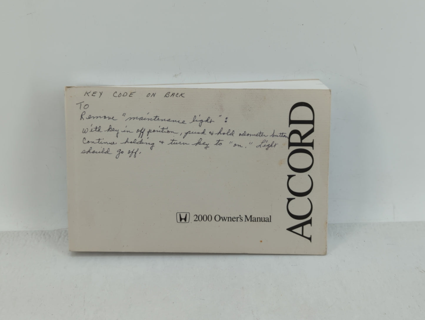 2000 Honda Accord Owners Manual Book Guide OEM Used Auto Parts - Oemusedautoparts1.com