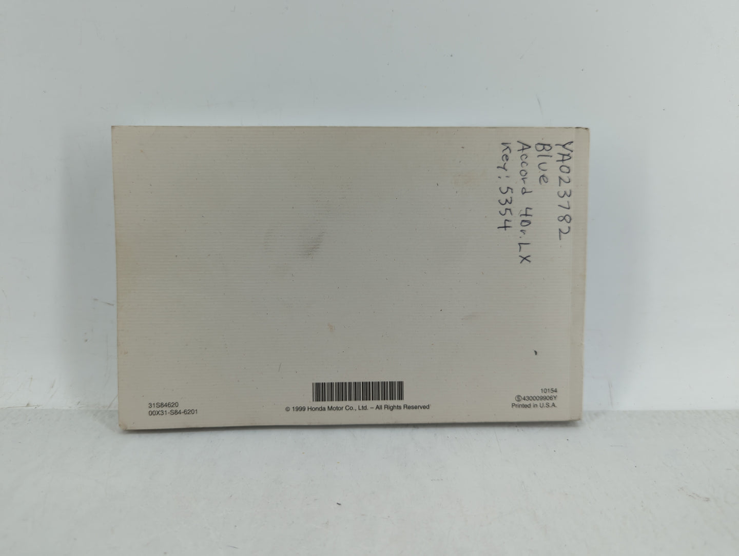 2000 Honda Accord Owners Manual Book Guide OEM Used Auto Parts - Oemusedautoparts1.com