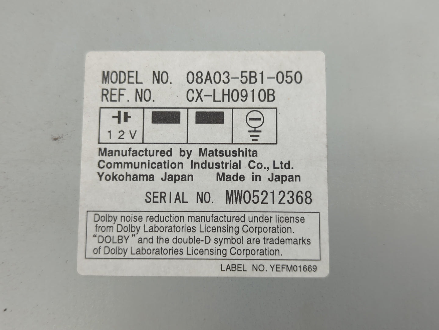 1998-2002 Honda Accord Radio AM FM Cd Player Receiver Replacement P/N:08A03-5B1-050 Fits OEM Used Auto Parts - Oemusedautopa