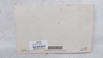 2000 Honda Civic Owners Manual Book Guide OEM Used Auto Parts
