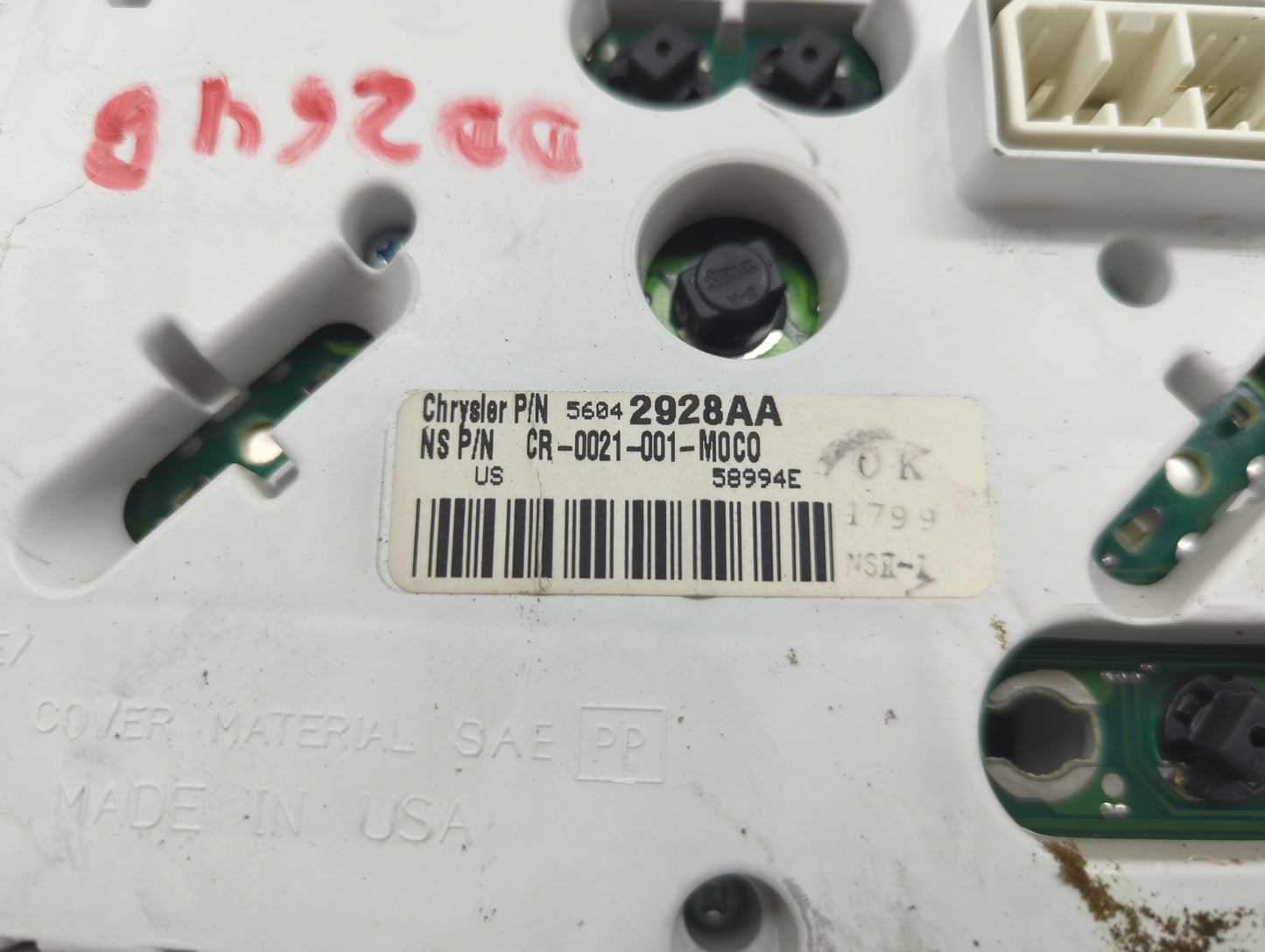 2000 Jeep Grand Cherokee Instrument Cluster Speedometer Gauges P/N:56042928AA Fits OEM Used Auto Parts - Oemusedautoparts1.c