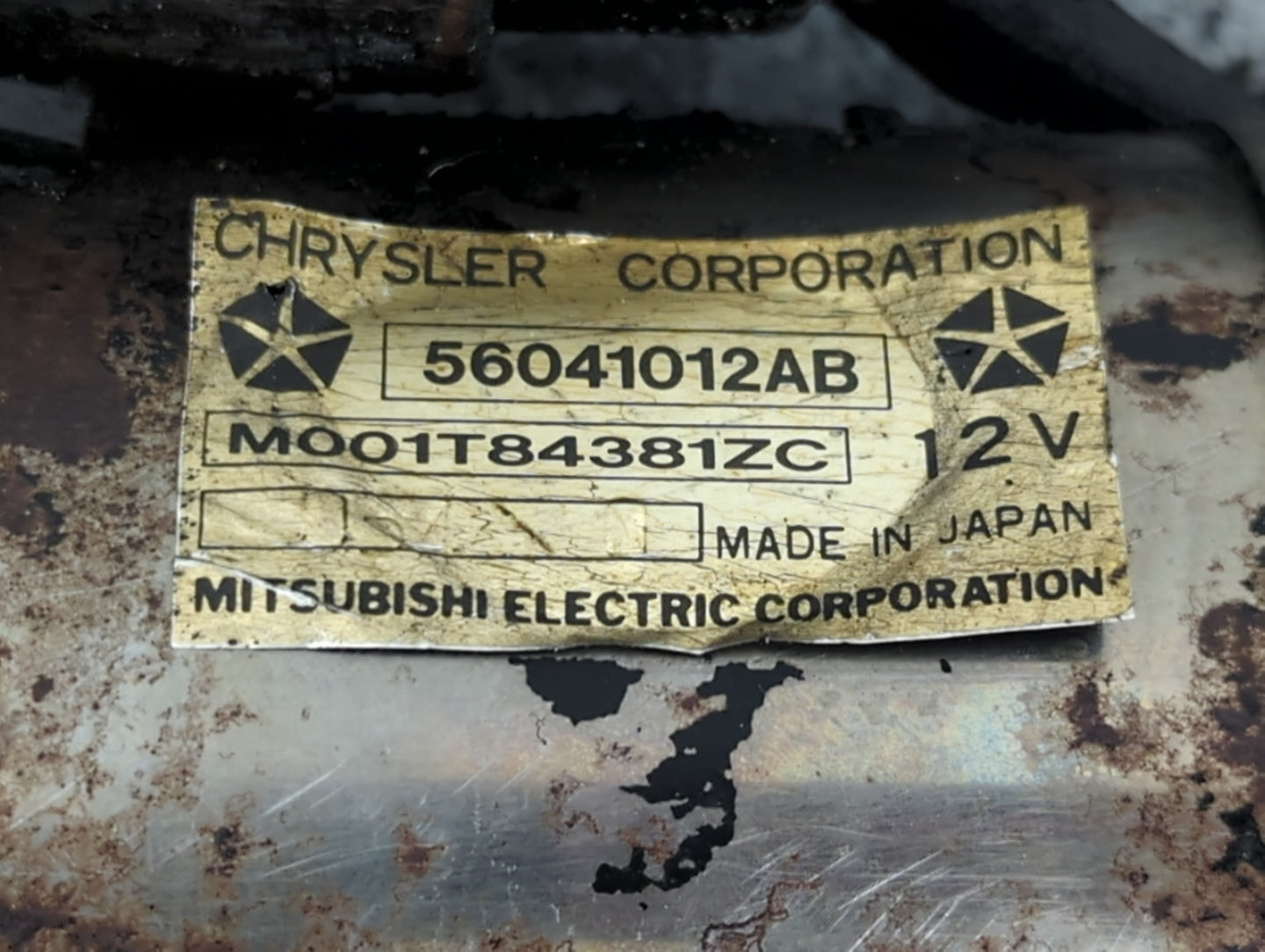 1999-2002 Jeep Wrangler Car Starter Motor Solenoid OEM P/N:56041012AB Fits Fits 1999 2000 2001 2002 OEM Used Auto Parts - Oe