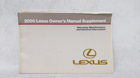 2000 Lexus Es300 Owners Manual Book Guide OEM Used Auto Parts