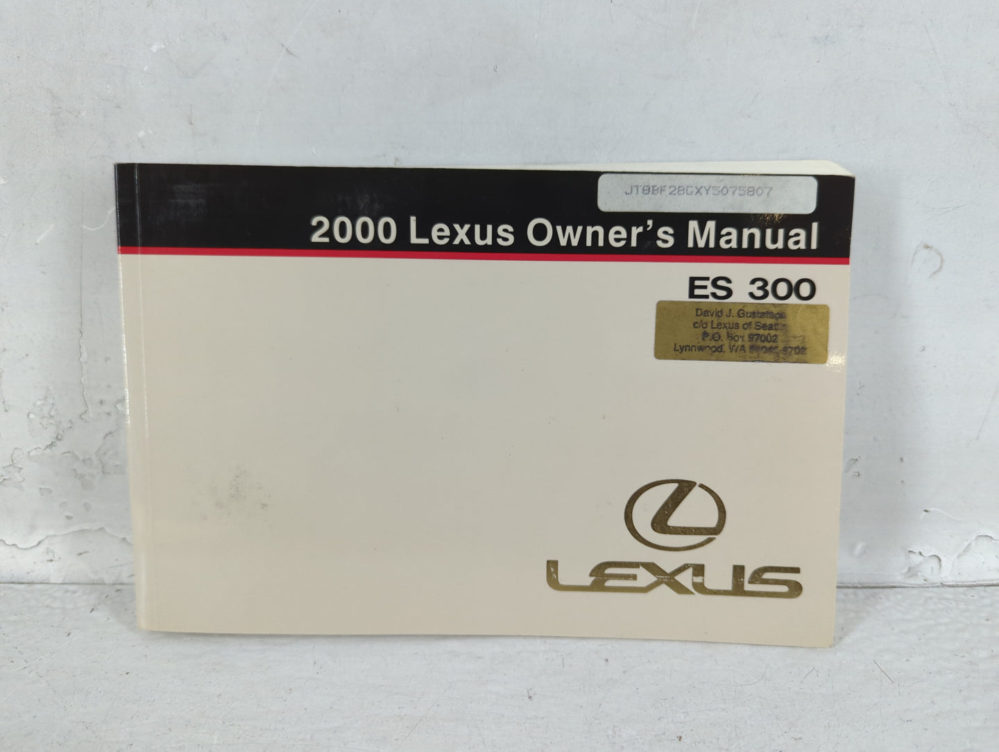 2000 Lexus Es300 Owners Manual Book Guide P/N:01999-33515 OEM Used Auto Parts - Oemusedautoparts1.com