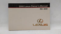 2000 Lexus Rx300 Owners Manual Book Guide OEM Used Auto Parts - Oemusedautoparts1.com