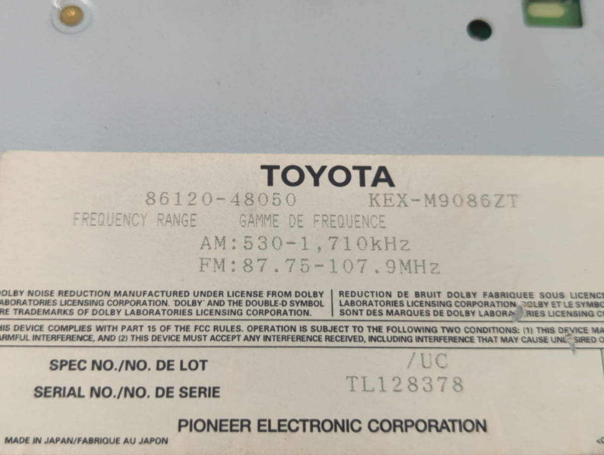 2000 Lexus Rx300 Am Fm Cd Player Radio Receiver 673531 - Oemusedautoparts1.com
