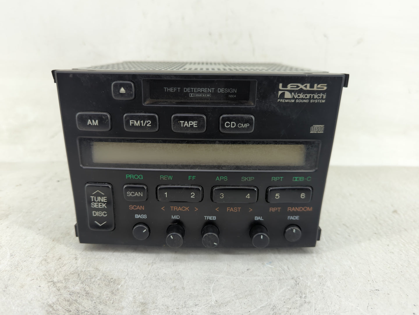 2000 Lexus Sc400 Radio AM FM Cd Player Receiver Replacement P/N:86120-24301 Fits OEM Used Auto Parts - Oemusedautoparts1.com