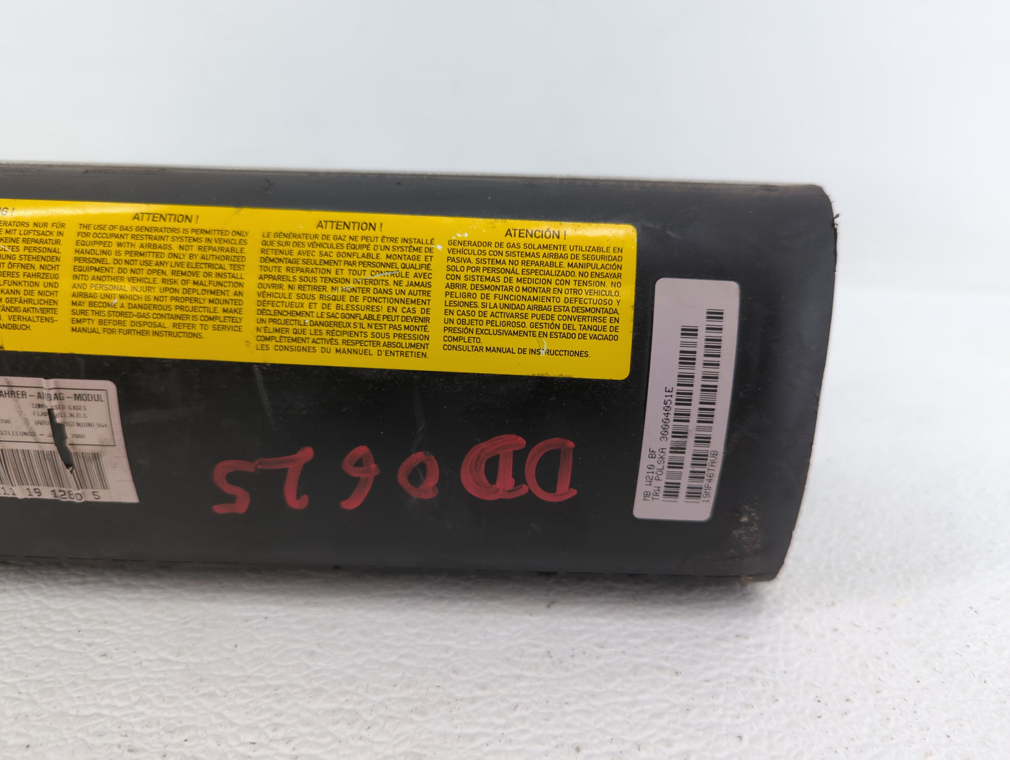 2000-2003 Mercedes-Benz E320 Air Bag Driver Left Knee OEM P/N:536425400163 0006 7190 F, BAM-PT1-1028 Fits Fits 2000 2001 200