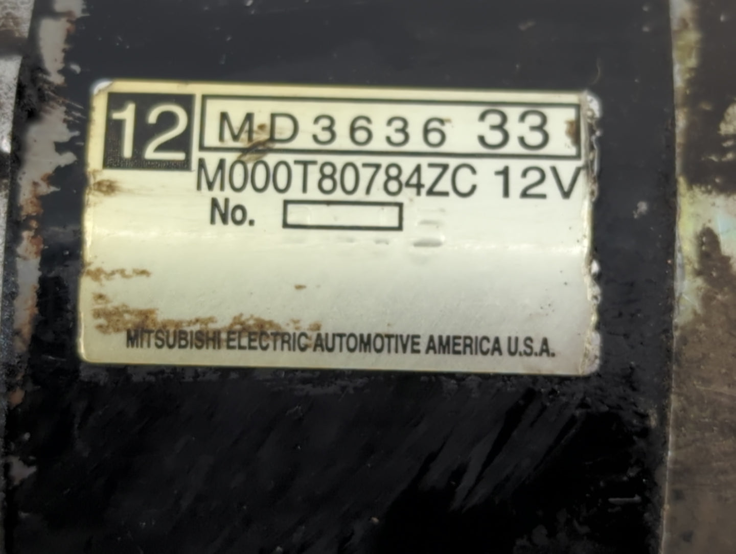 2000-2005 Mitsubishi Eclipse Car Starter Motor Solenoid OEM P/N:M000T80784ZC 12V MD3636 33 Fits OEM Used Auto Parts - Oemuse