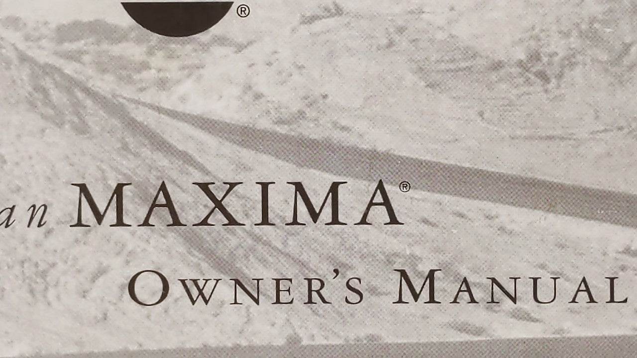 2000 Nissan Maxima Owners Manual Book Guide OEM Used Auto Parts - Oemusedautoparts1.com