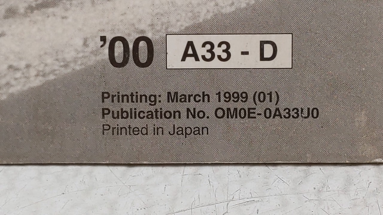 2000 Nissan Maxima Owners Manual Book Guide OEM Used Auto Parts - Oemusedautoparts1.com