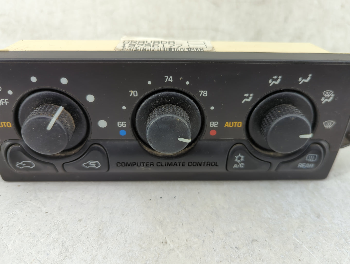 1999-2001 Oldsmobile Bravada Climate Control Module Temperature AC/Heater Replacement Fits Fits 1999 2000 2001 OEM Used Auto